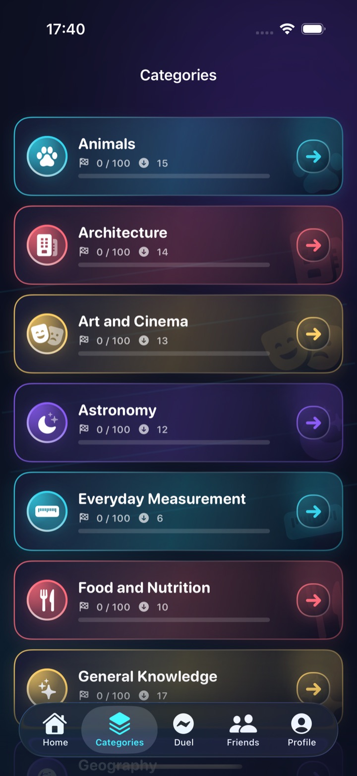 First 8 Seconds English category screen on iPhone