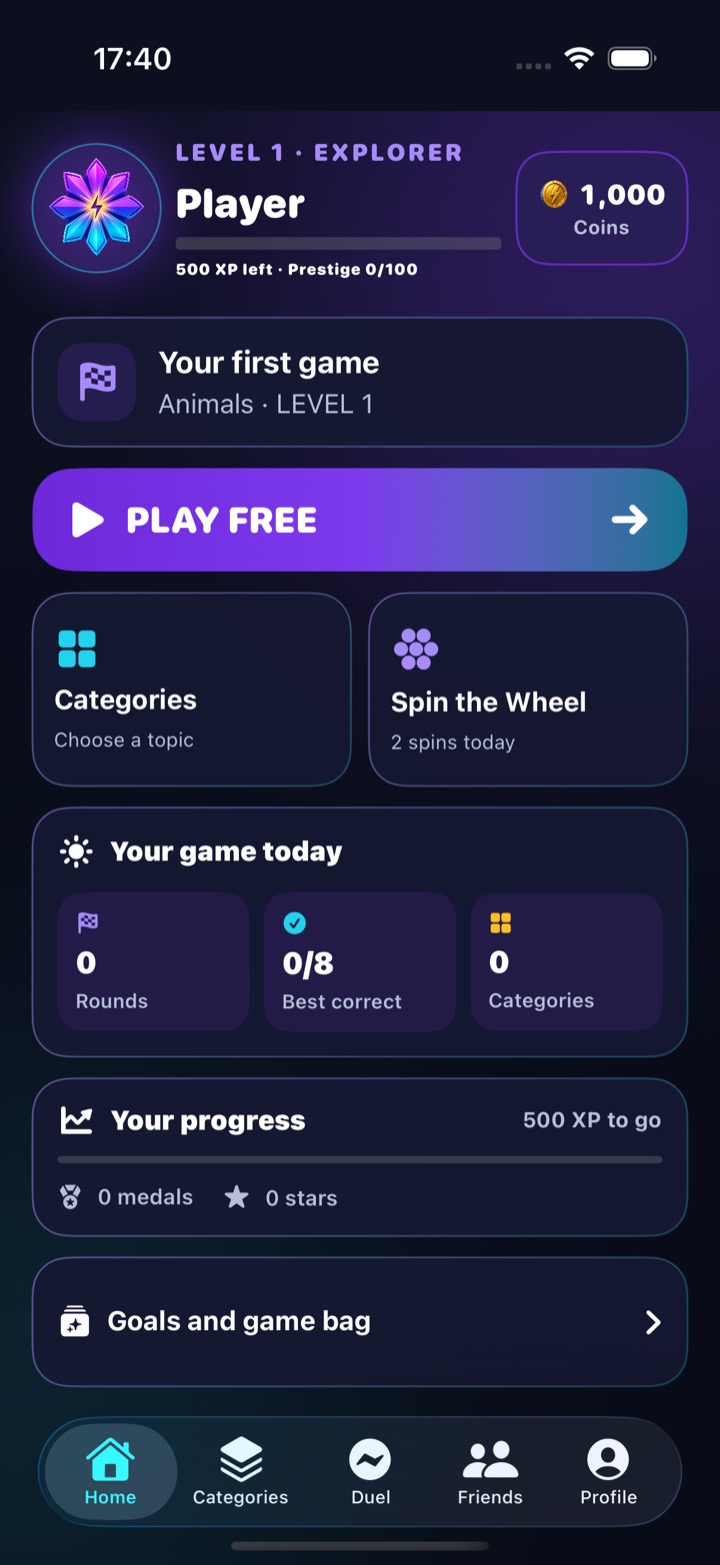 First 8 Seconds English home screen on iPhone