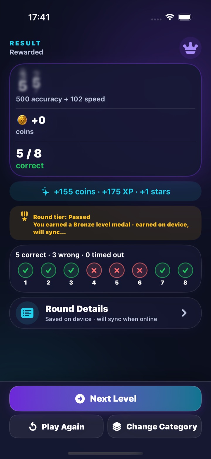 Progress fairly — English iPhone