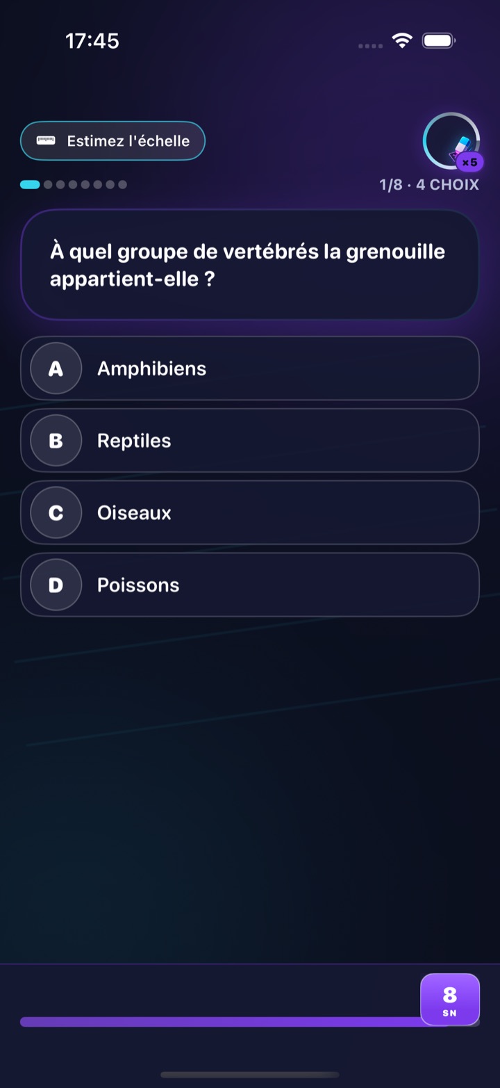 Question française de First 8 Seconds sur iPhone